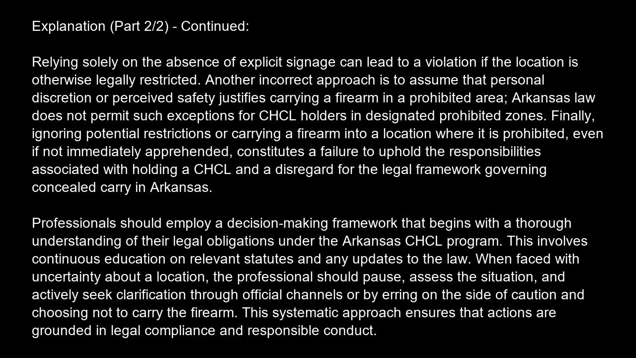 Arkansas  Concealed Handgun Carry License  CHCL  Free Practice Test And Answers Updated