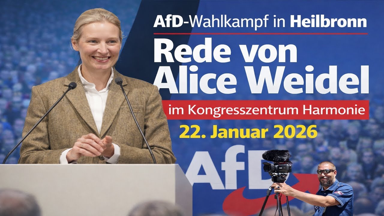 AfD-Wahlkampfauftakt in Heilbronn: Rede von Alice Weidel im Kongresszentrum Harmonie (22.01.2026)