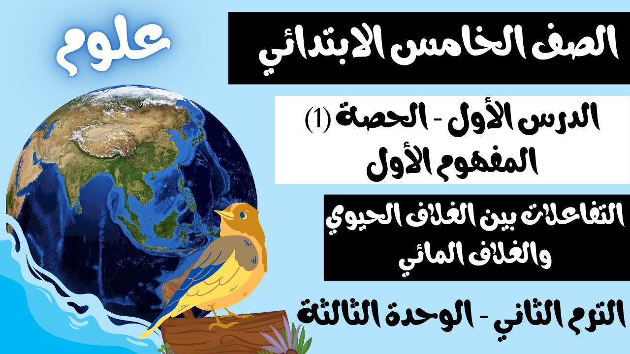 علوم الصف الخامس الترم الثاني | مفهوم التفاعلات بين الغلاف الحيوي والمائي | الدرس الاول