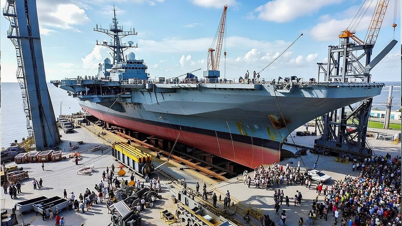 How US Navy Moves A $13B Supercarrier Out Of Dry Dock Safely