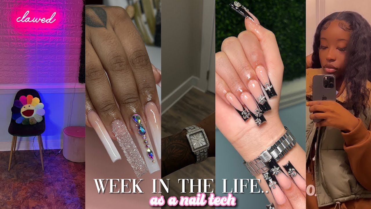 week in the life as a nail tech | nail class, decorating, nail supply, nail application, etc