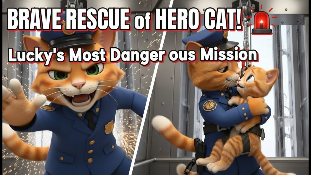 Lucky The Elevator Hero | Brave Cat Police Rescue Mission! 🐱🚓