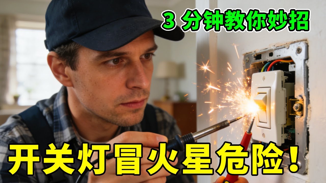 开关灯冒火星太危险！3 分钟教你用妙招，轻松将故障全解决【电工小学生】# 维修 #安装# 调试
