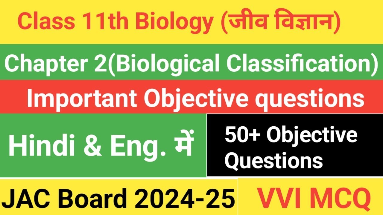 Biology Objective Questions 11th 2024-25 jac||Q. Bank 2024 Biology Chapter 2||MCQ Bio 11th jac||