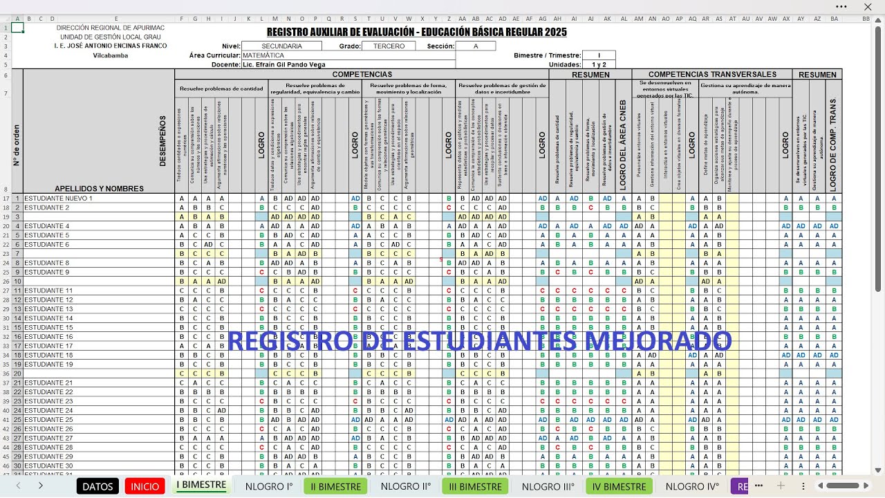 Mejoras en el Registro de Estudiantes