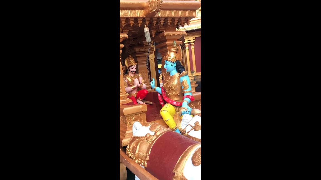 GITA DHYANA SLOKA - 3: Bhagwan with whip in one hand and Jnana mudra in the other