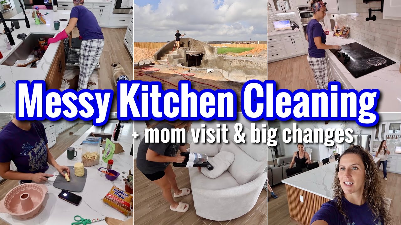 KITCHEN CLEAN WITH ME | CLEAN WITH ME, COOK WITH ME, GUNITE WAS SHOT + MORE | BUSY MOM LIFE
