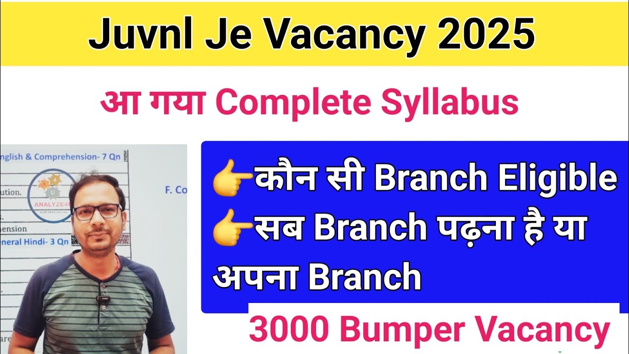Juvnl syllabus 2025 | Juvnl je vacancy | Jharkhand urja vibhag vacancy | Juvnl recruitment 2025