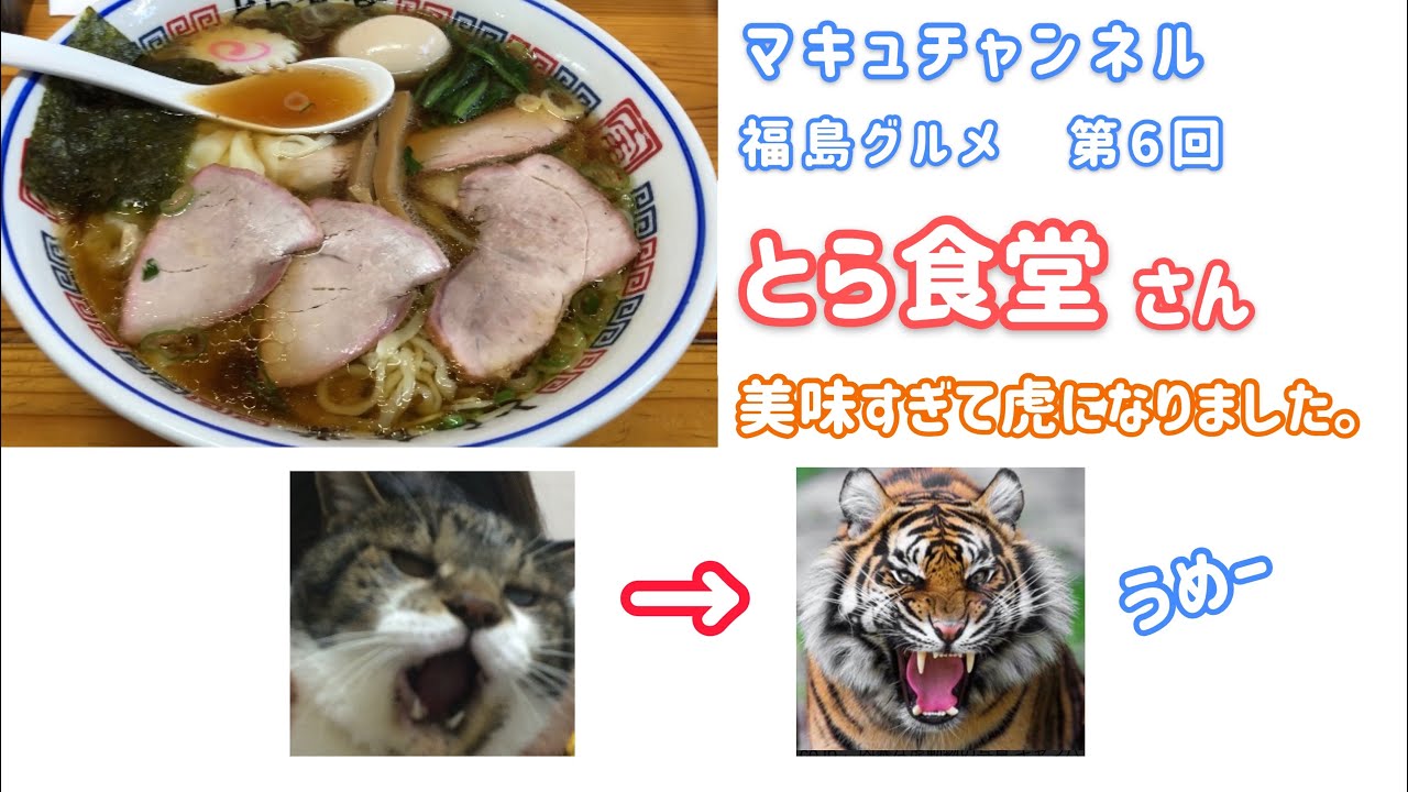 【白河市】#6  トラ、トラ、トラ　ラーメン一途。 とら食堂さん  【福島グルメ】 【飯テロ】