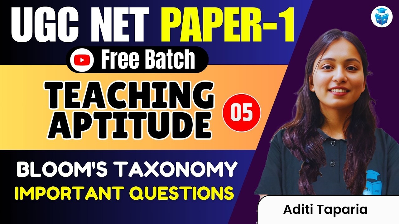 UGC NET Paper 1 Teaching Aptitude | Bloom Taxonomy Important Questions | UGC NET June 2026 | JRFAdda