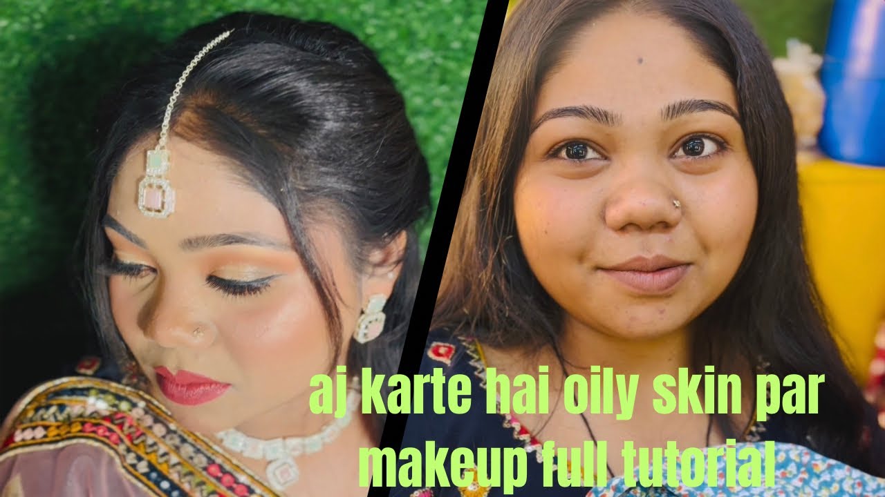 Chaliye karte h oily skin par makeup kese karte h  aj apko step by step sab sikhayege #trendingvideo
