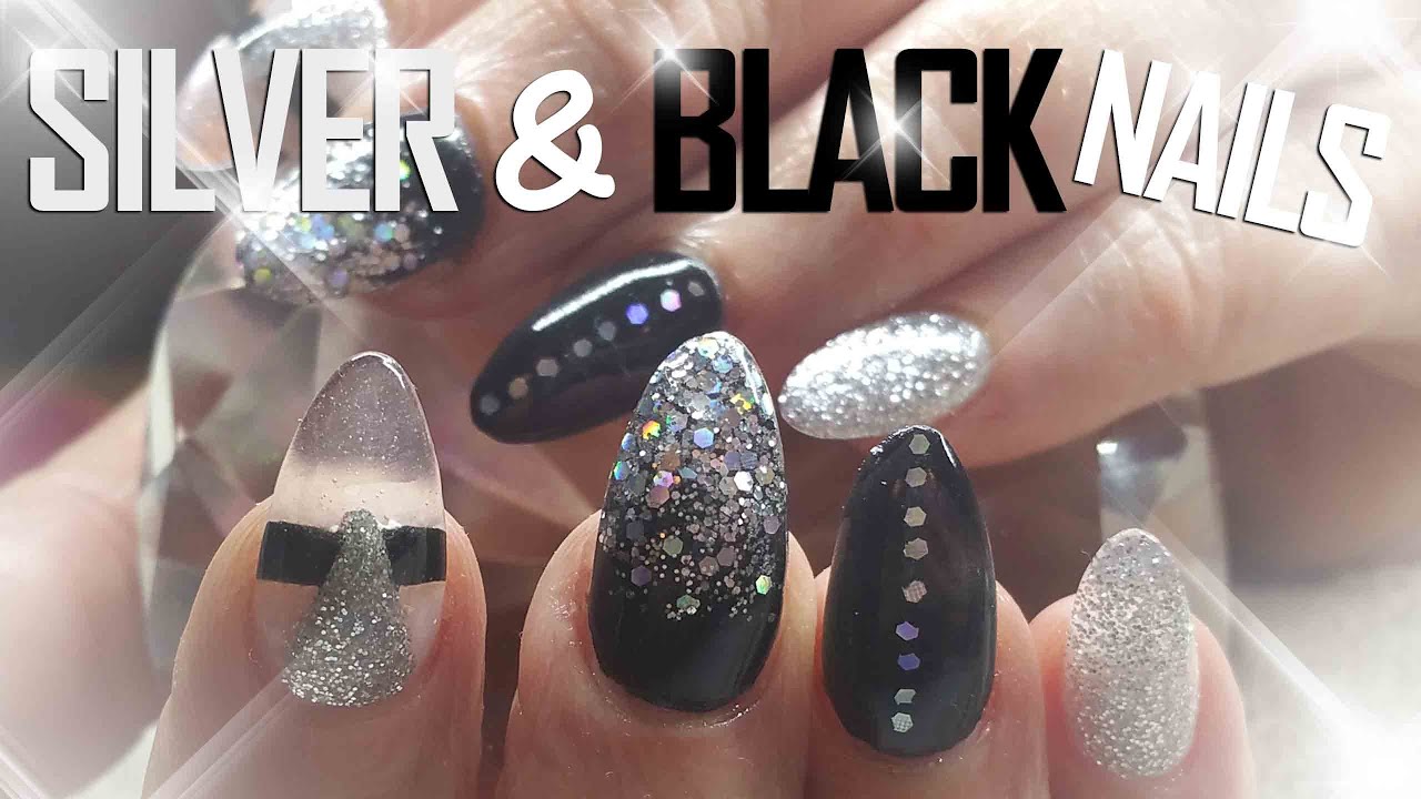 Black and Silver Nails | Nail Art | party nails