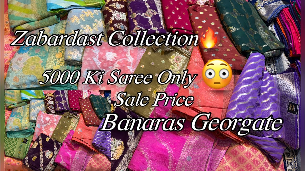 Limited Stock#banarasi Khaddi Chiffon Georgate Sarees #collection Handbrush Meena Saree#saree#viral 