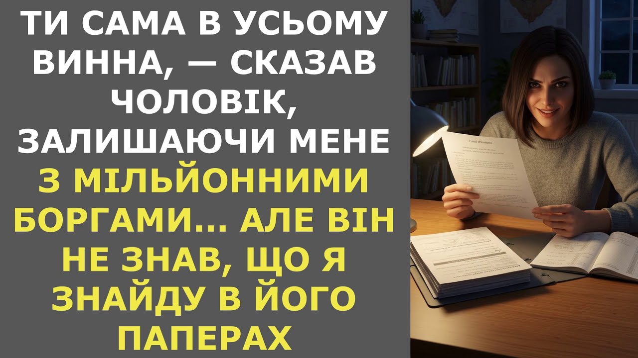 Ти сама в усьому винна, — сказав чоловік, залишаючи мене з мільйонними боргами...