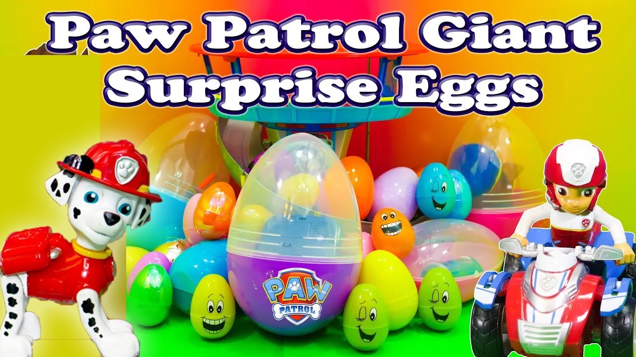 Assistant Opens Funny Paw Patrol Surprise Eggs with Chase and Rubble