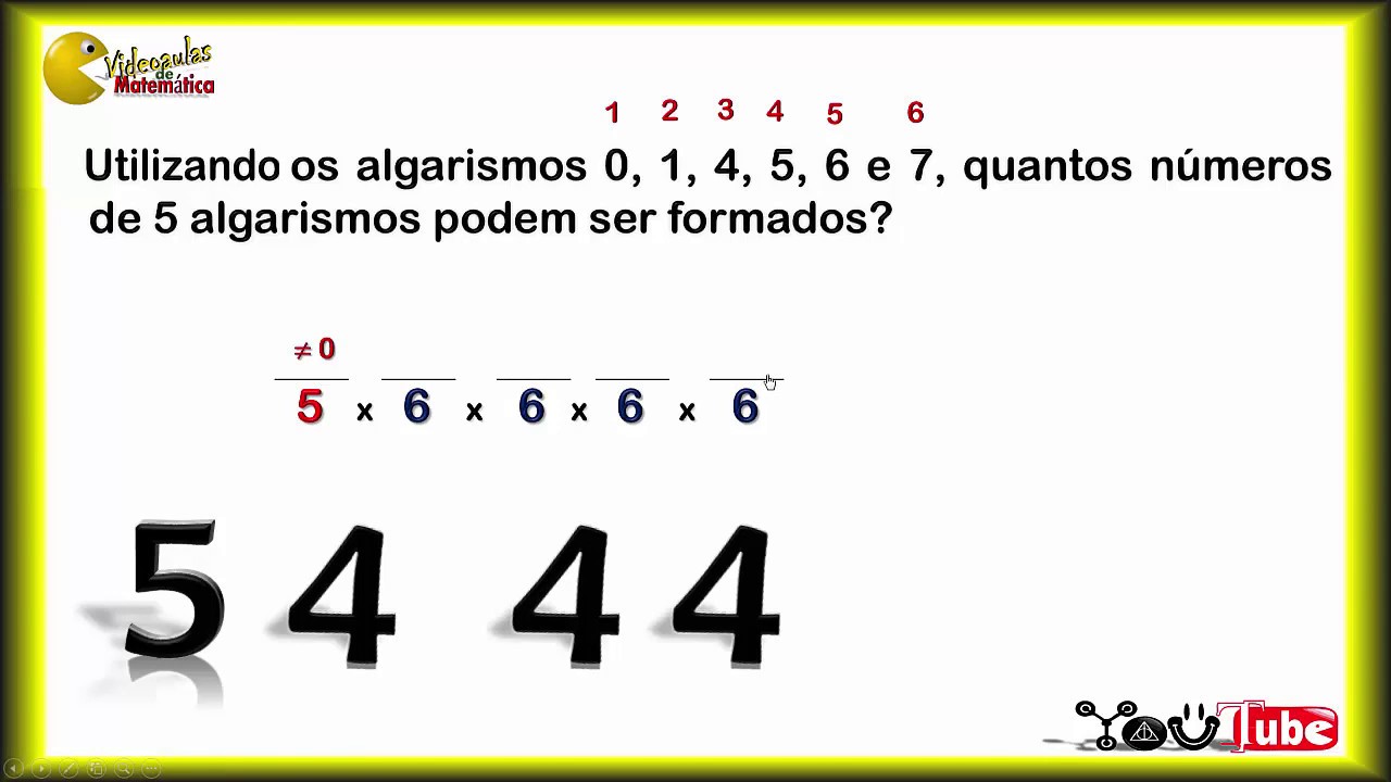ANÁLISE COMBINATÓRIA - Resolução de Exercícios - Contagem de Números de 5 Algarismos [Aula 2 de 2]
