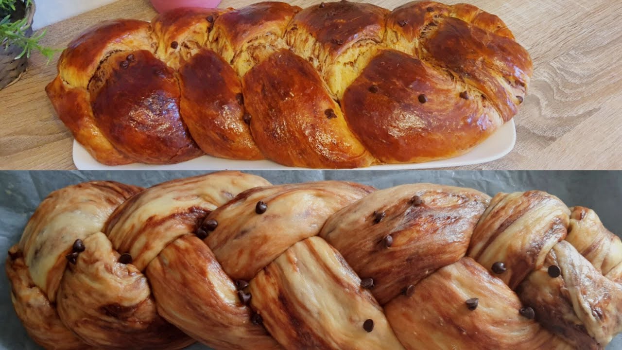 brioche tréssée/بريوش الضفيرة بالشكلاطة - بريوش الضفيرة رائع جدا خفيف مثل القطن و سهل التحضير