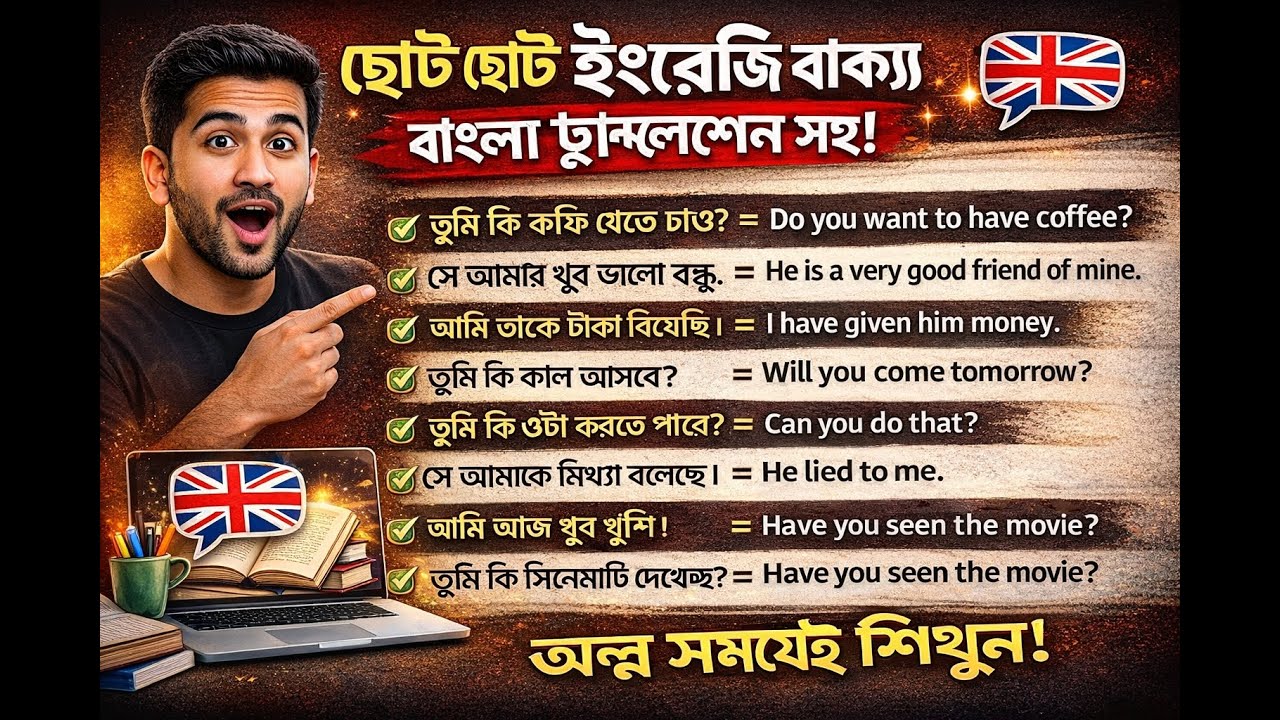 সহজেই ইংরেজিতে কথা বলার অসাধারণ কিছু বাক্য | English Spoken Practice
