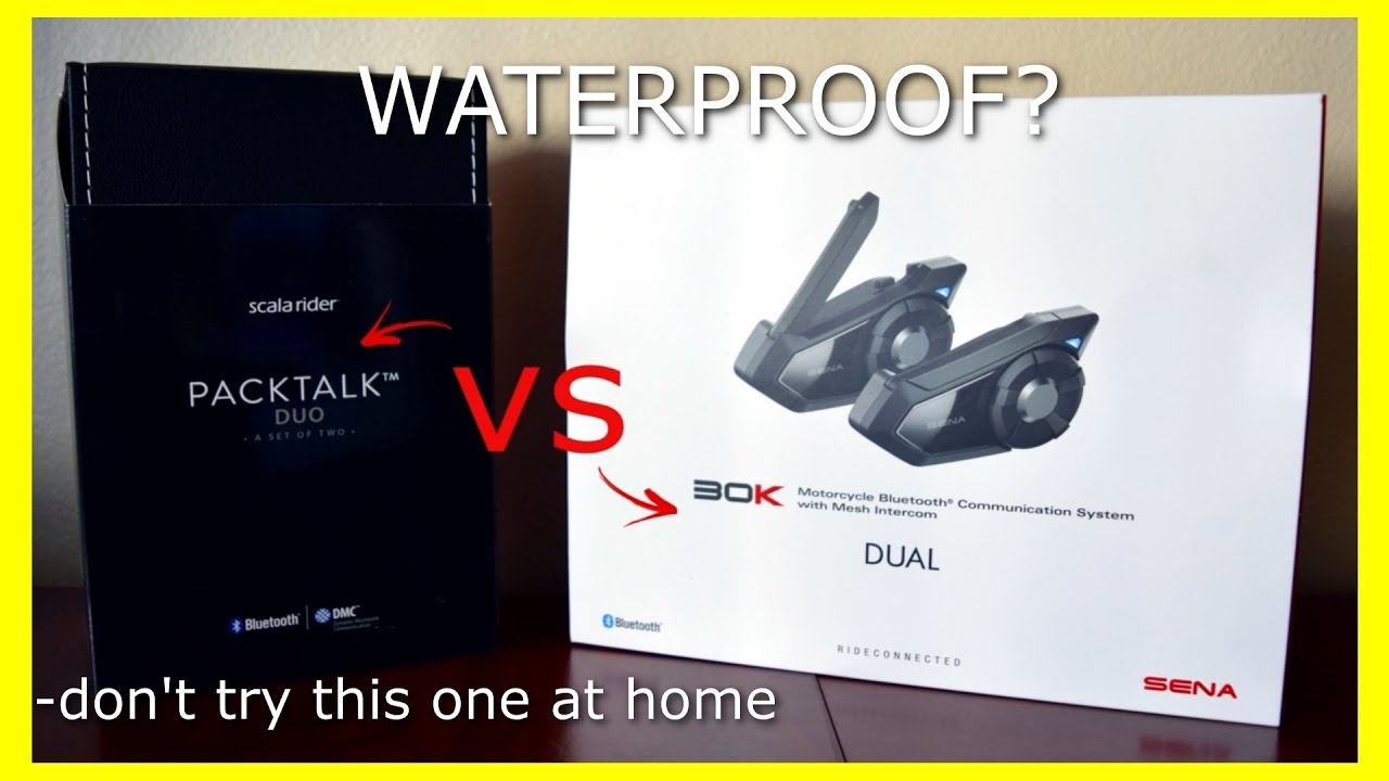 SENA 30K vs. Cardo PACKTALK...Waterproof Test (Bold/Slim)