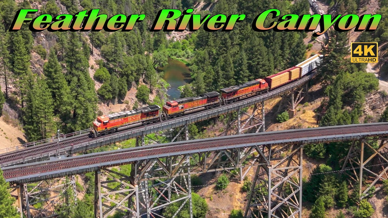 Breathtaking Feather River Canyon Train Chase (4K) | July 10, 2024