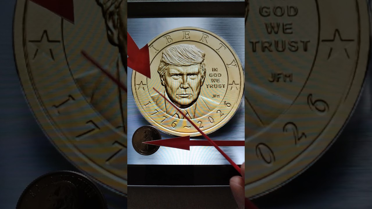 Монета в 1 доллар с Дональдом Трампом и отметкой в честь 4 июля #POTUS
