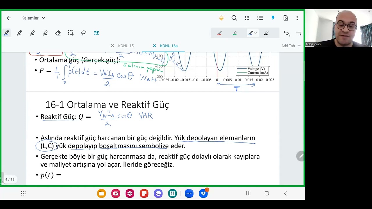 ELE 202 Konu 8-a: Gerçek Güç, Reaktif, Kompleks Güç, Kompanzasyon