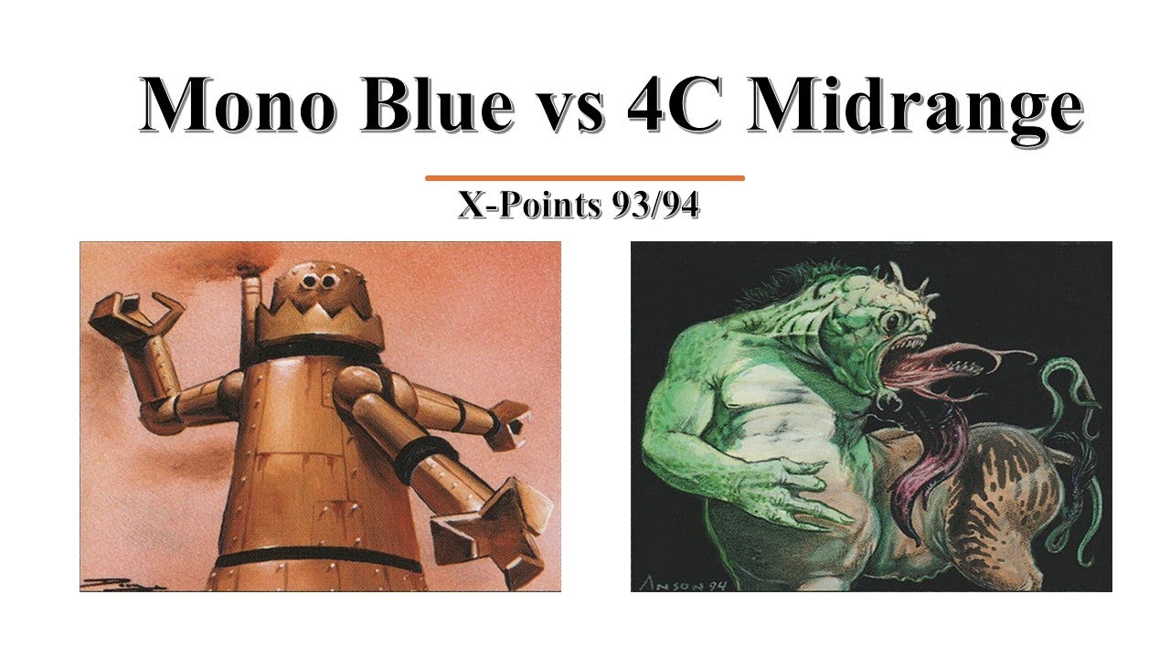 Mono Blue vs 4c Midrange - X-Points - T58 - Match 2 - #oldschoolmtg - #mtg9394