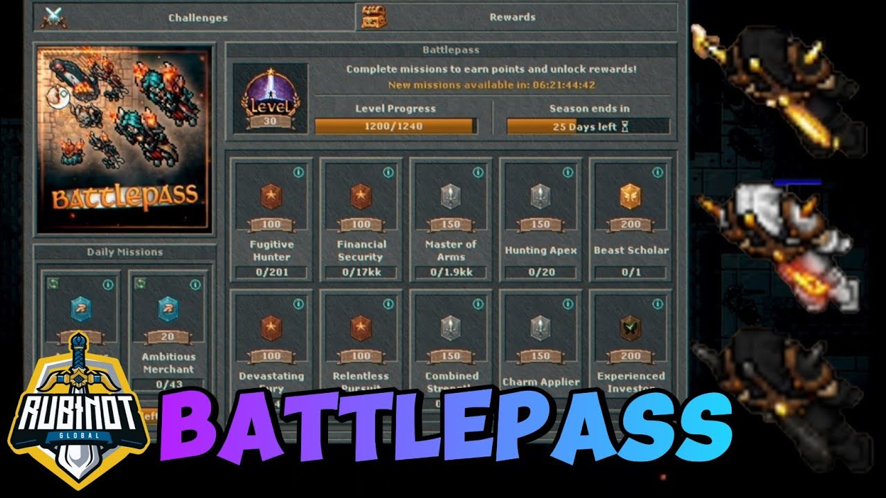 Battlepass (Passe de batalha) Rubinot - 11/06