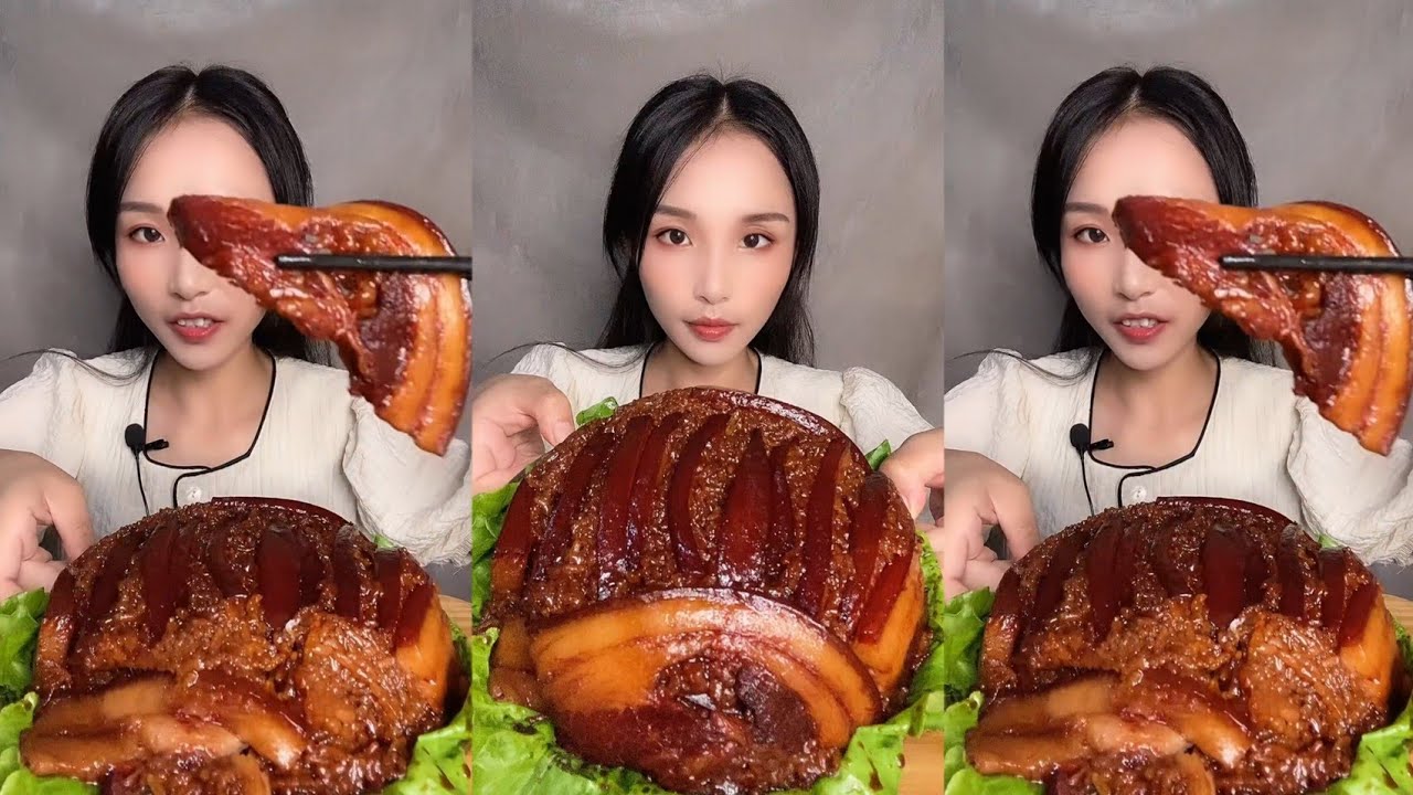 ASMR MUKBANG Sticky Rice / Braised Sliced Pork Belly food EATING SHOW