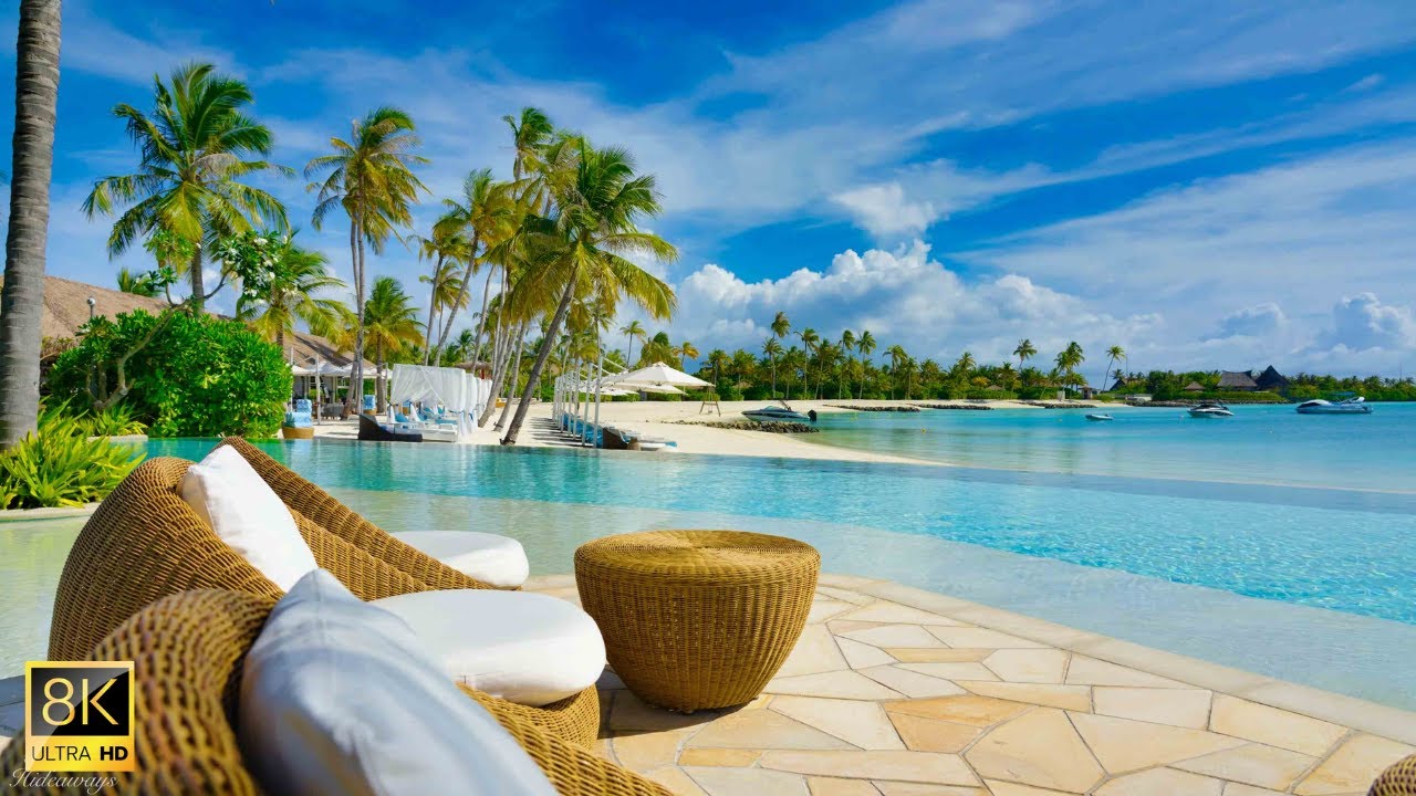 モルディブ 8K映像 癒しラウンジBGM @ ウォルドーフ・アストリア・ヒルトン｜Maldives relaxing lounge ambience at Waldorf Astoria Hilton