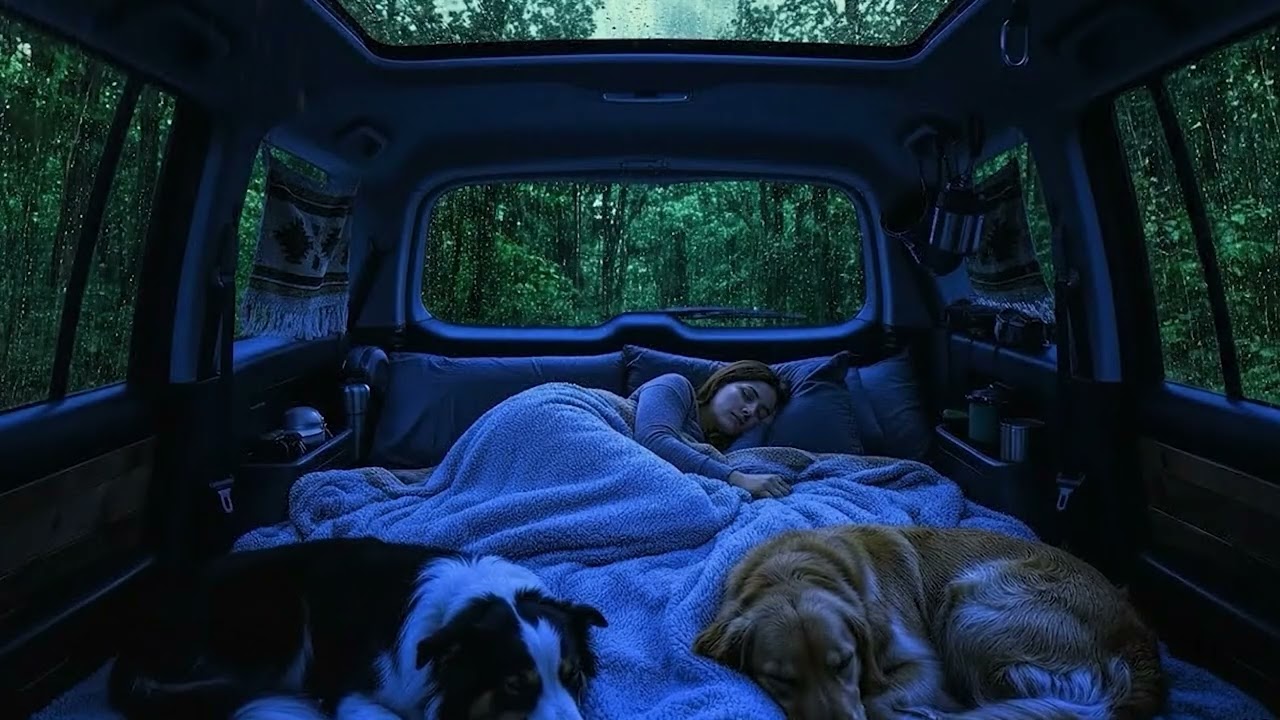 Rain in the Car with Soft Thunder 🌧️ Relax Instantly and Sleep Deeply All Night