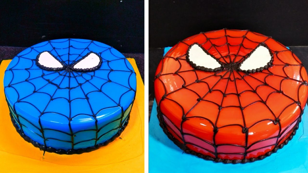 Spider Man Cake Design Ideas | Red Gel Cake Decorating making by Cool Cake Master
