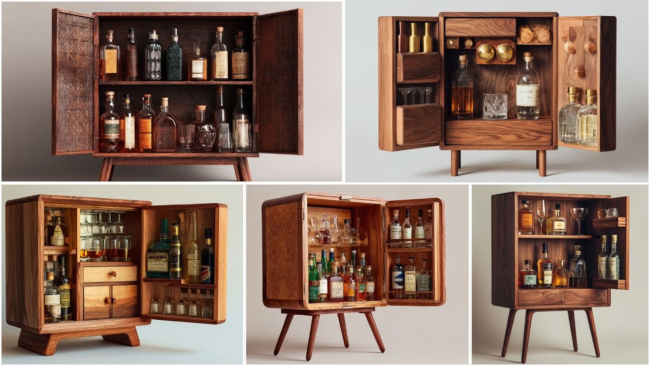 100 идей для мини-бара из дерева в стиле середины века | Стильные ретро-дизайны домашних баров и ...
