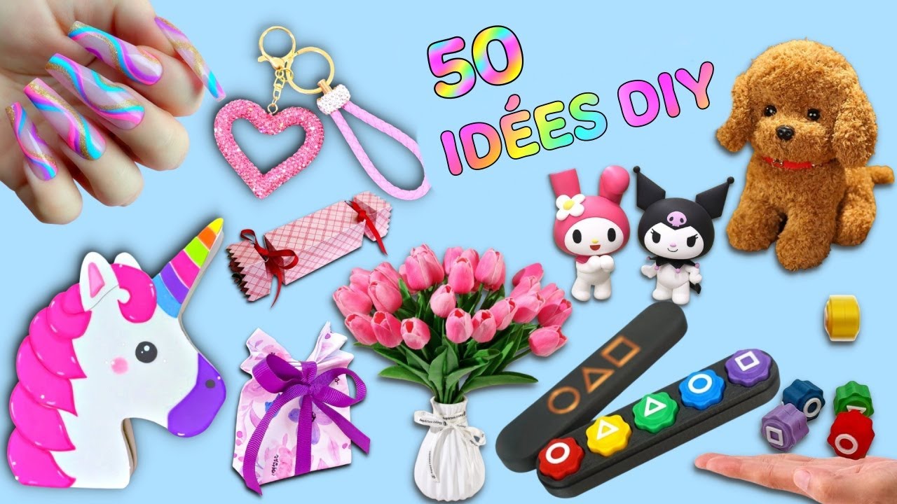 50 PROJETS DIY GÉNIAUX À RÉALISER À LA MAISON – DÉCO DE CHAMBRE, PAPETERIE, IDÉES CADEAUX ET PLUS...