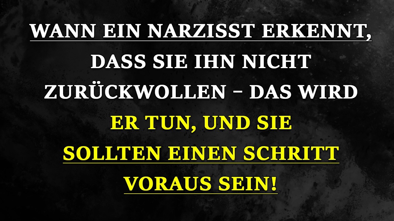 Wenn einem Narzissten bewusst wird, dass du nicht mehr Teil seines Lebens bist | Narzissmus