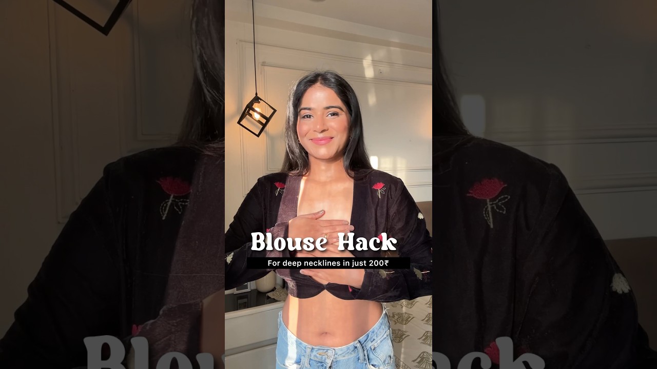 Quick hack to fix deepneck line blouse #youtubeshorts #fashionhacks