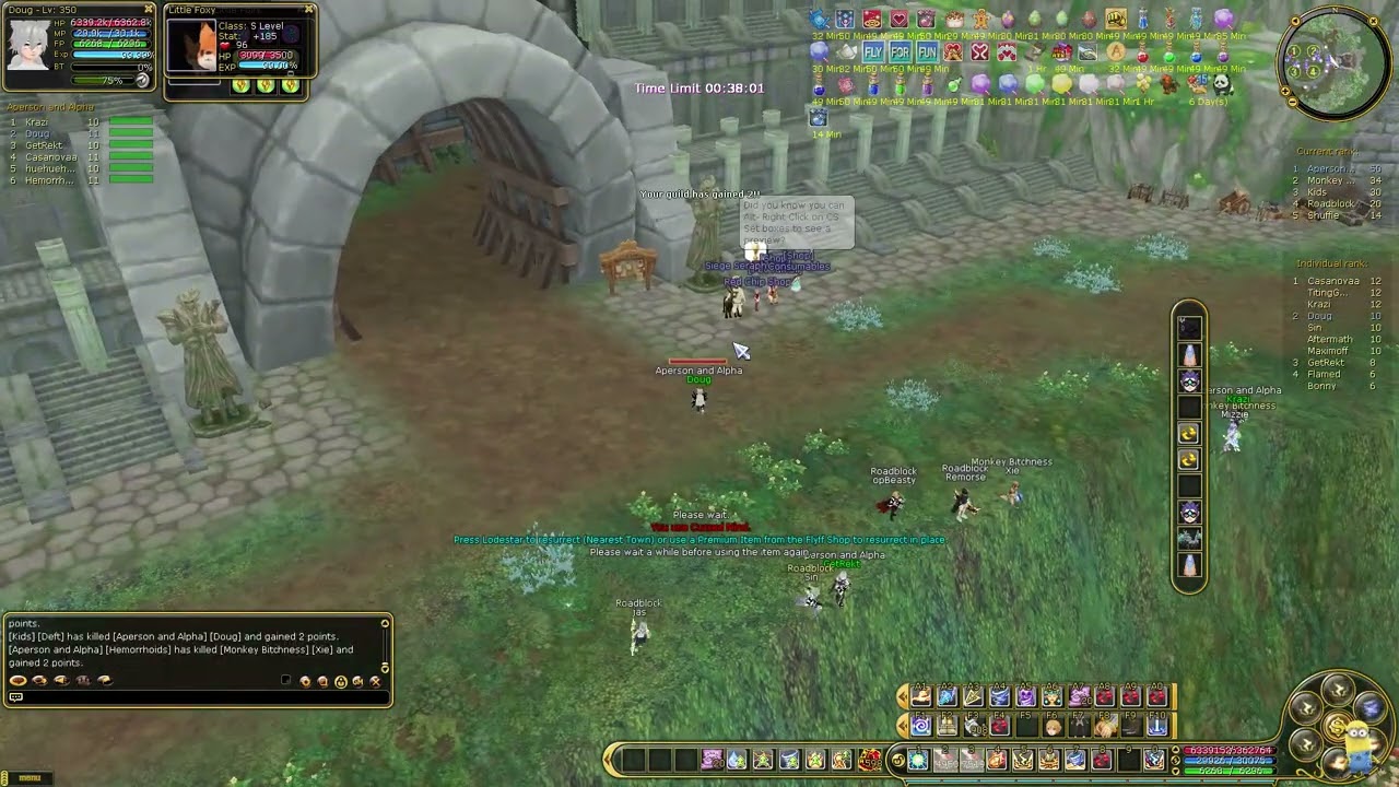 INSANITY FLYFF GUILD SIEGE, PvP arcanist 2023 07 19