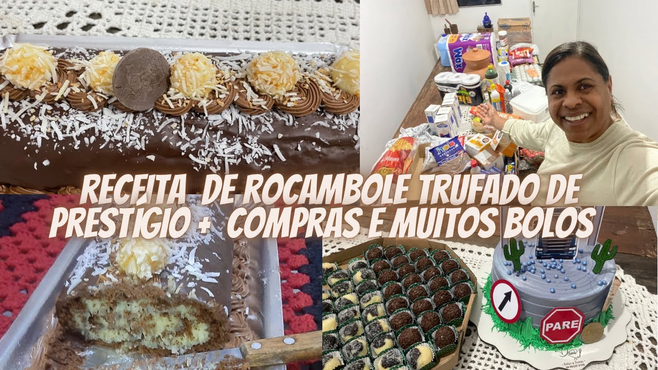 Receita rocambole trufado de prestígio muitas encomendas e fiz compras em Araxá