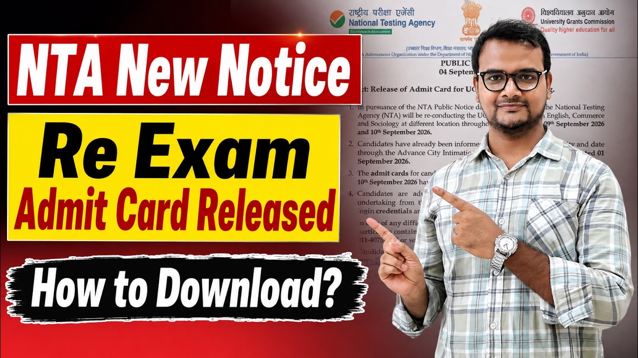 NTA New Notice !! UGC NET Re Exam Admit Card Released | UGC NET 2026 | UGC NET MENTOR