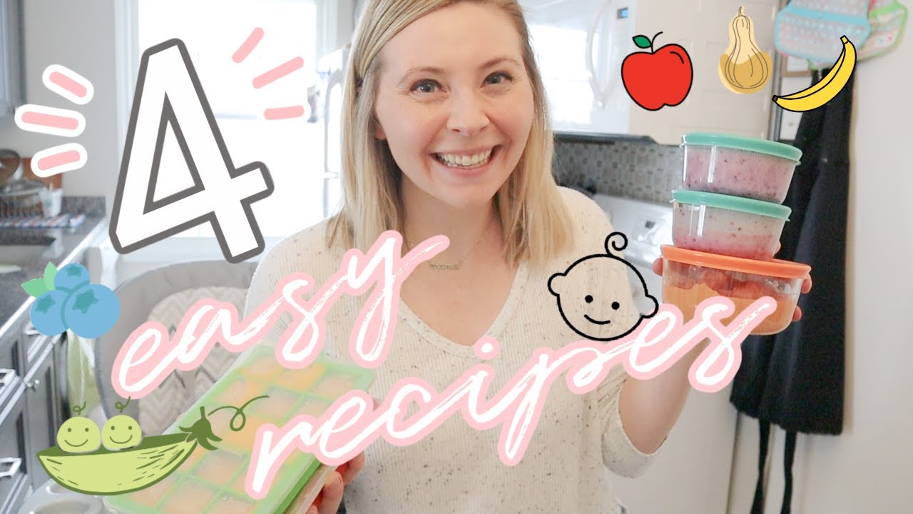 4 *EASY* Healthy Homemade Baby Food Recipes🍌🍎🥑 : Stage 1 & Stage 2 Baby Food Purees
