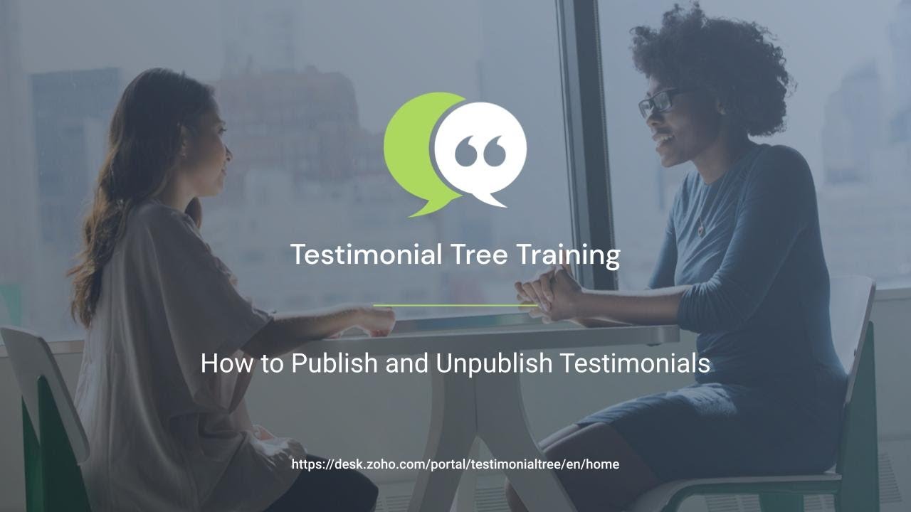 How to Publish and Unpublish Testimonials in Testimonial Tree