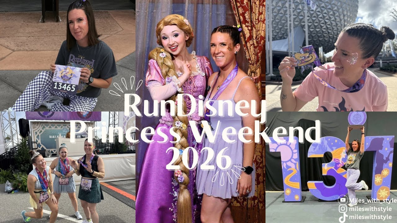RunDisney Princess Weekend 2026 Vlog, characters, celebrating John’s birthday, my first Medal Monday