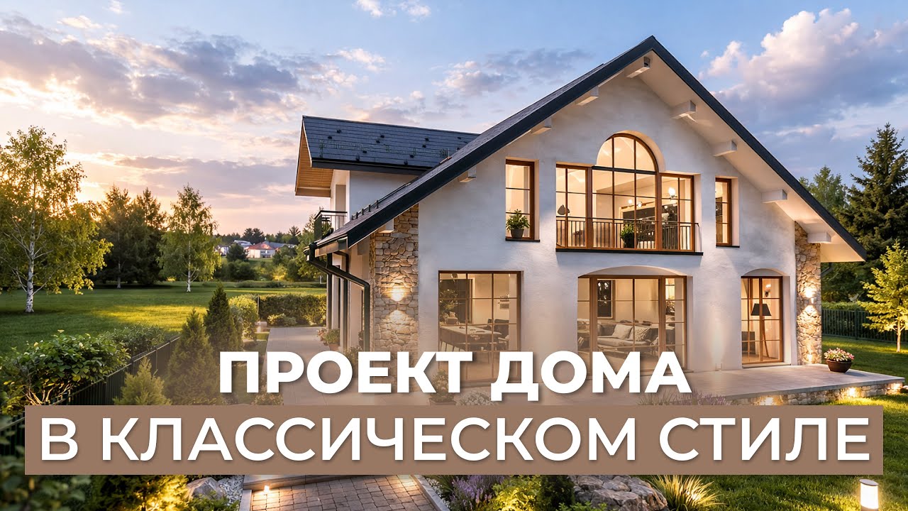 ДОМ ИЗ ГАЗОБЕТОНА СО ВТОРЫМ СВЕТОМ | Винтовая лестница, 3 спальни и терраса