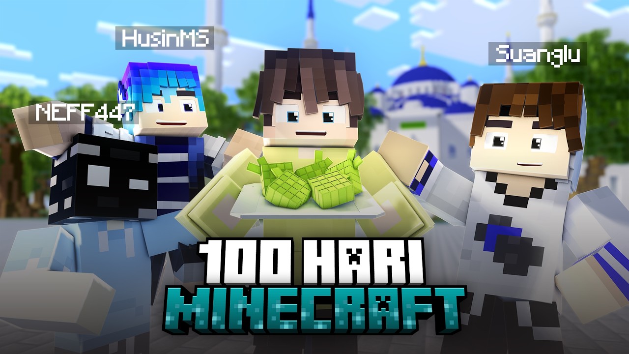 Aku Bertahan Hidup 100 Hari di Minecraft Spesial Ramadan Ft. @HusinMS @Suanglu @neff447