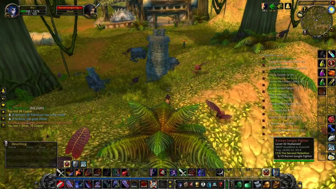 Stranglethorn Vale - 34 Warrior WoW Classic Hardcore - Kurzen and Nesingwary Quests