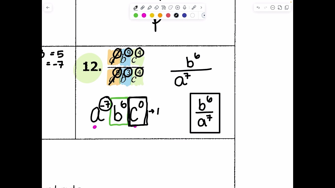 Pre-Algebra: 2.6 Dividing Monomials Quotient Rule