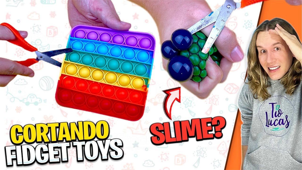 CORTANDO E ABRINDO STRESS BALL 😱  | CORTANDO FIDGET TOYS | TIO LUCAS