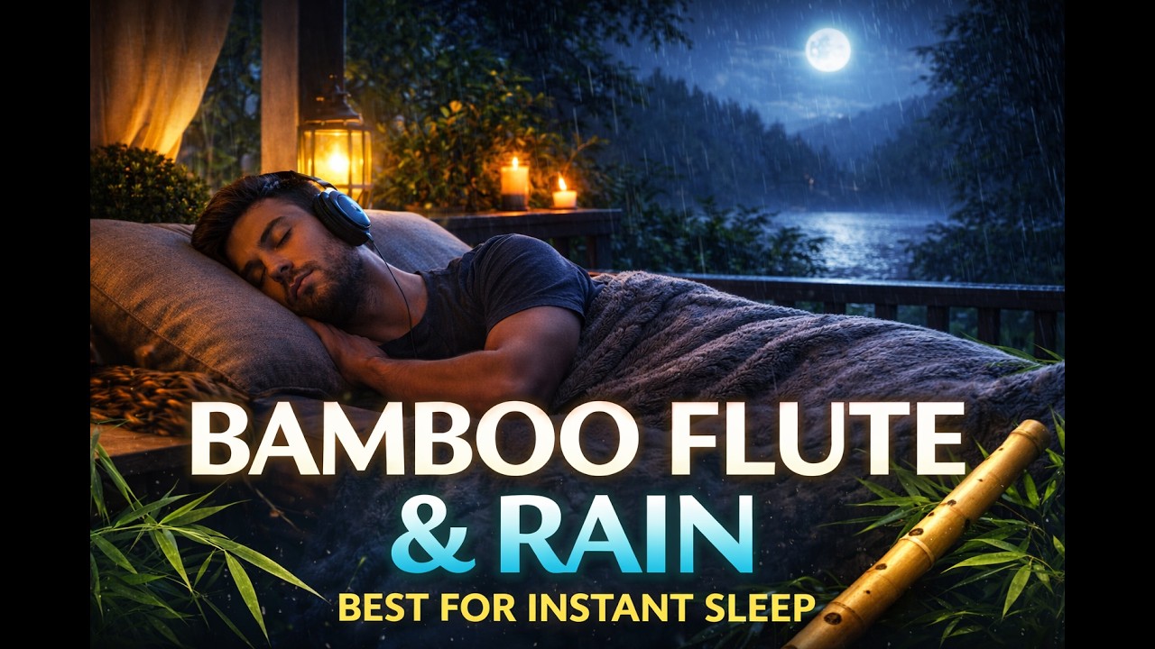 Instant Deep Sleep in Minutes 🌙 | Bamboo Flute & Rain Sounds | Relaxing Sleep Music
