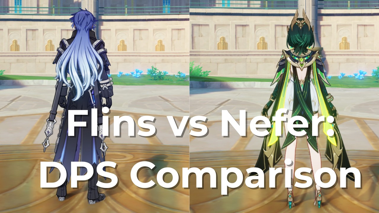 C0R1 Flins vs Nefer DPS comparison, featuring C2 Columbina