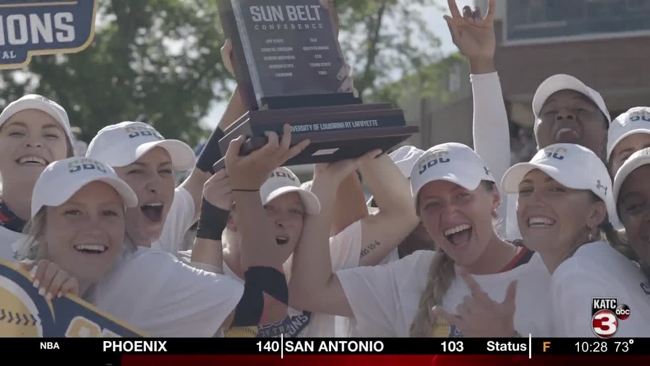 Cajuns Softball Reacts to Winning 2021 Sun Belt Title